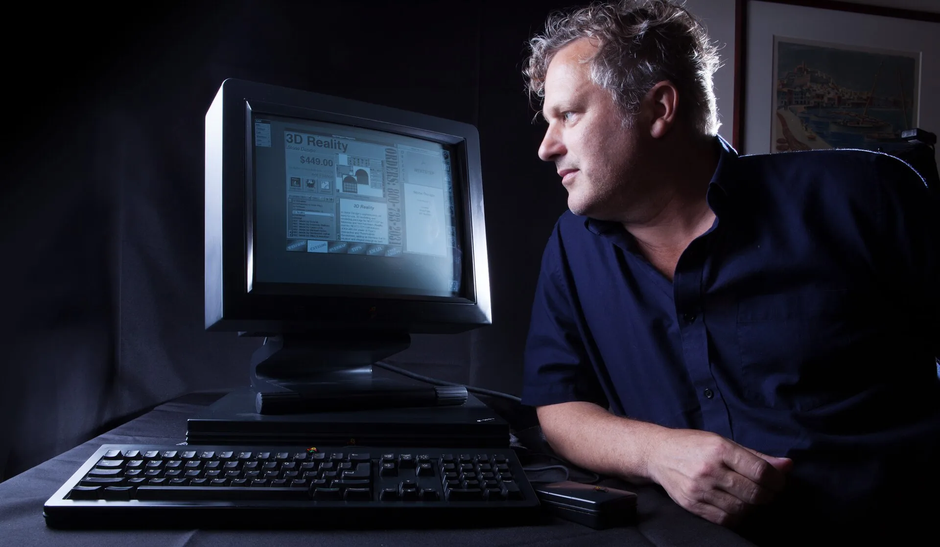 Jesse Tayler, software inventor and creator of the world’s first App Store, demonstrates The Electronic AppWrapper on his NeXTStation computer. The AppWrapper was the first platform to digitally deliver, license, and update third-party applications—paving the way for all modern app stores. Displayed