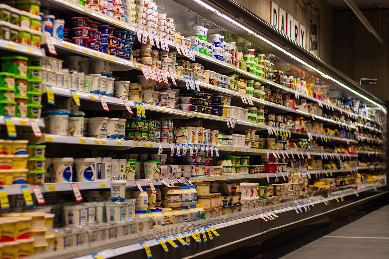 supermarket, shelf, blur, yogurt, milk, shopping, retail, grocery, food, shop, market, store, merchandise, goods, buy, products, butter, dairy, zoom background, brown shopping, brown zoom, brown shop, brown grocery, brown groceries, brown market, supermarket, supermarket, supermarket, supermarket, supermarket, grocery, grocery