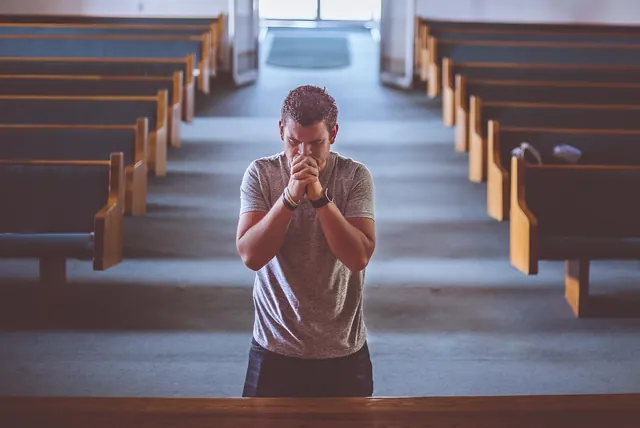 man, praying, church, prayer, pews, church pews, church aisle, god, christianity, belief, pray, adult, religion, man, praying, church, church, church, prayer, p